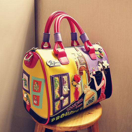 Chrome Heart Leather Bag Zipper Bag Women's Bag