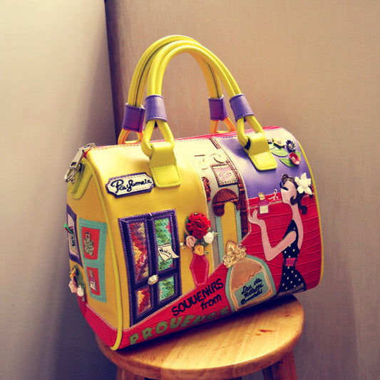 Chrome Heart Leather Bag Zipper Bag Women's Bag