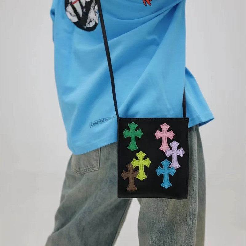 Chrome Heart Leather Bag Colored Leather Cross
