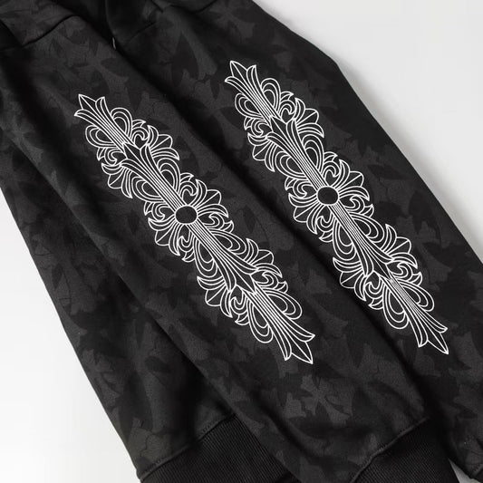 Chrome Heart Hoodie Loren Dark Pattern Ten Raven Hoof Fan Loose Jacket