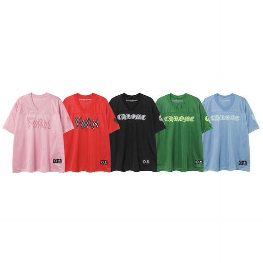 CHH Chrome Heart T Shirts Croix Cross Color Leather Printed Short Sleeve T-Shirt