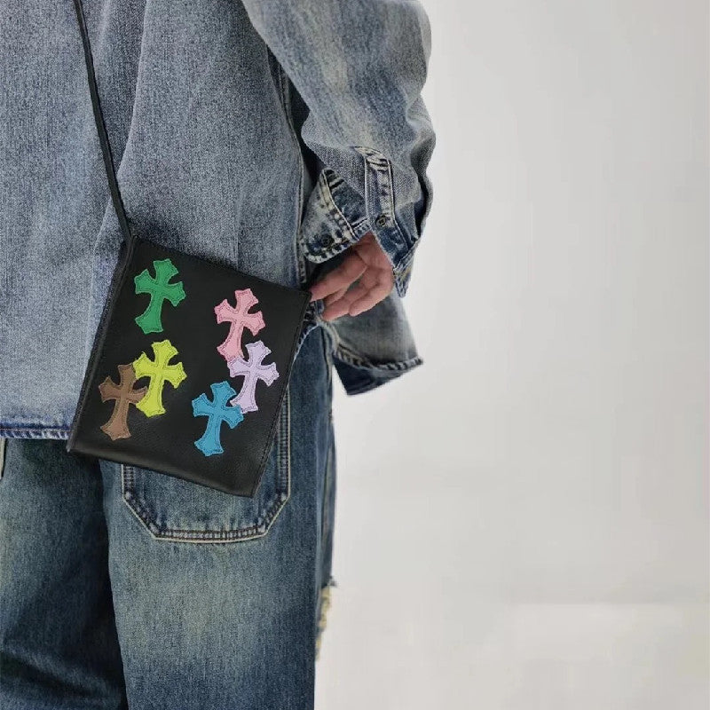 Chrome Heart Leather Bag Colored Leather Cross